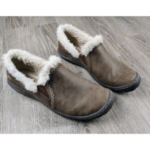 JBU by Jambu Women's 8.5M Willow Brown Vegan Faux Fur Leather Slip-On Shoe
